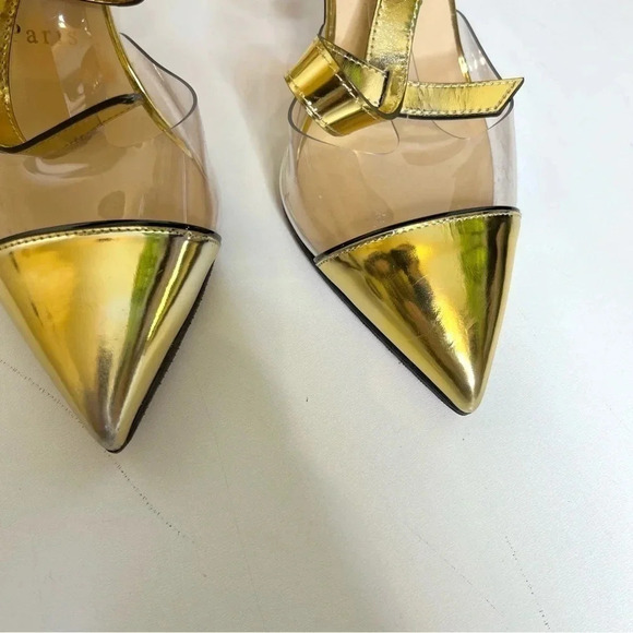 Christian Louboutin Alta Firma 100 gold CL heels size 36 - Picture 5 of 14